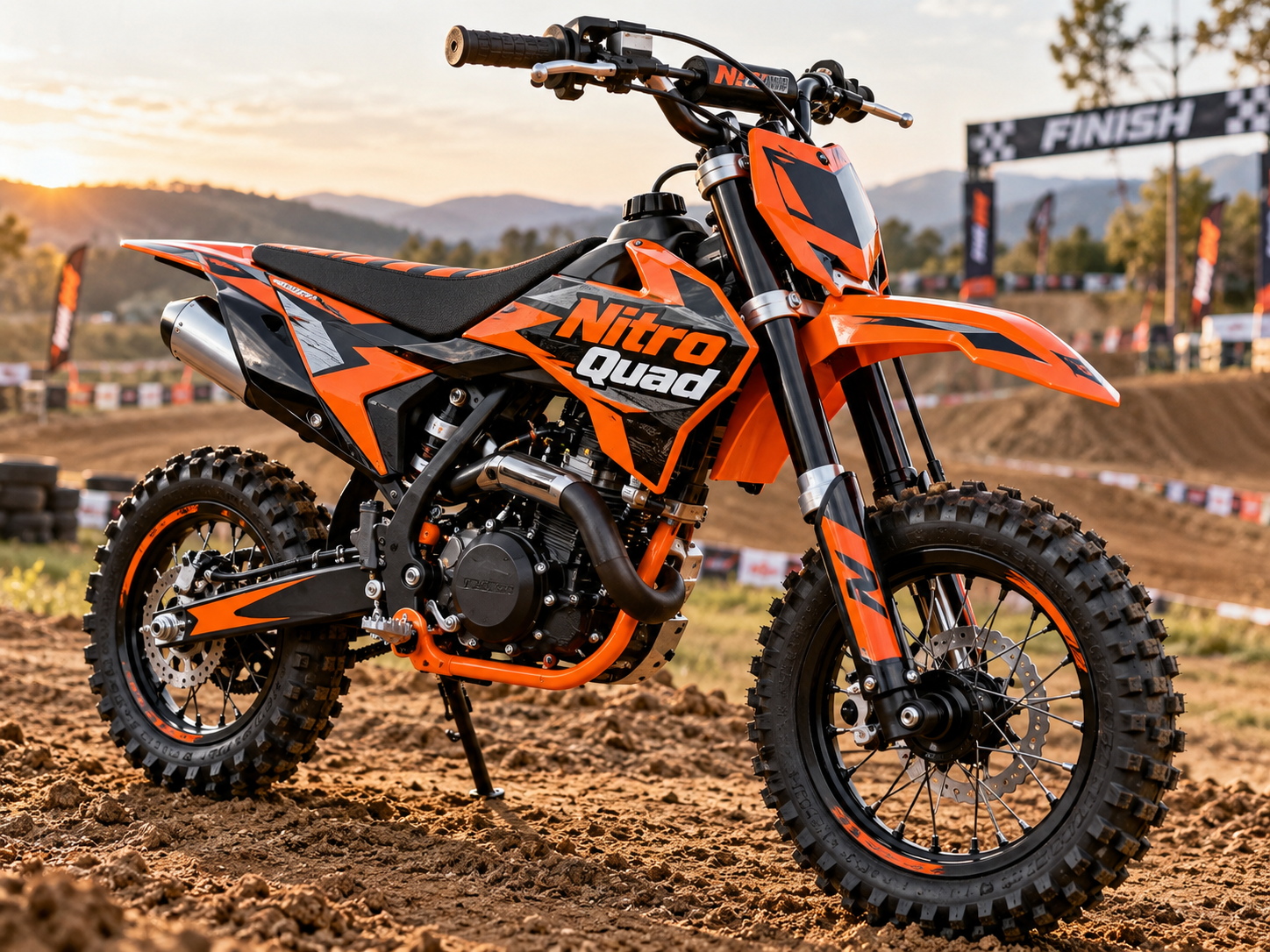 Motocross-Bike für Kinder in Orange und Schwarz